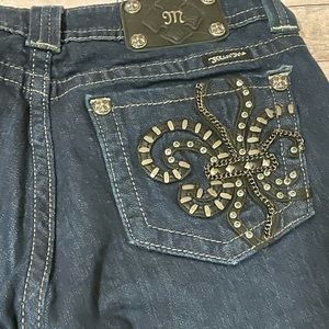 Miss Me Fleur de Lis straight leg jeans